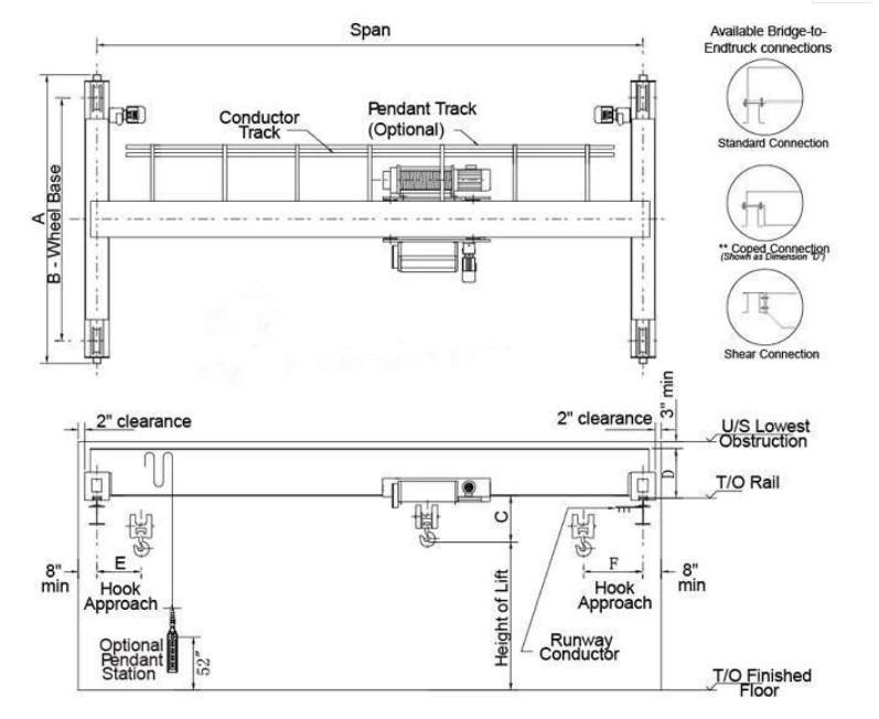 European hoist crane drawing